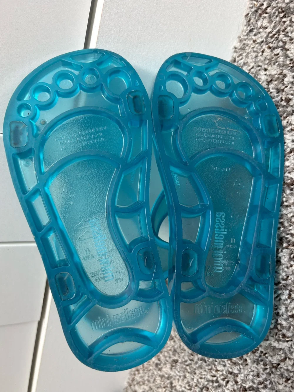 Mini Melissa Kids Teal Waterproof Sandals Size 11c